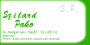 szilard pako business card